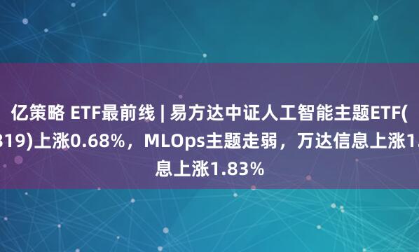 亿策略 ETF最前线 | 易方达中证人工智能主题ETF(159819)上涨0.68%，MLOps主题走弱，万达信息上涨1.83%